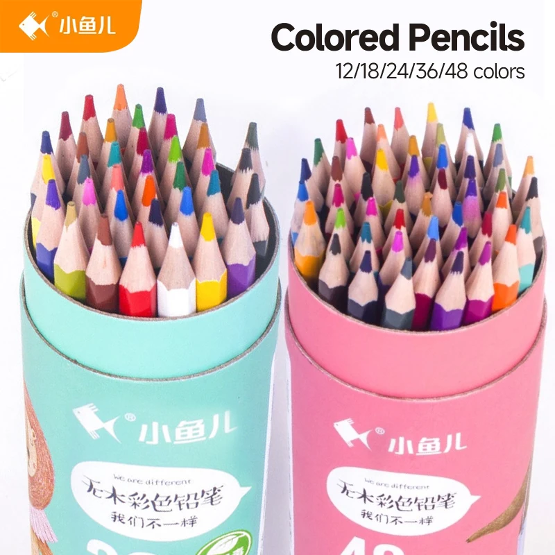 AngelMark Color pencil DIY set Wooden 12/18/24/36/48 Colors Pencil Sharpener Eraser School Office Supplies Art Stationery 6660