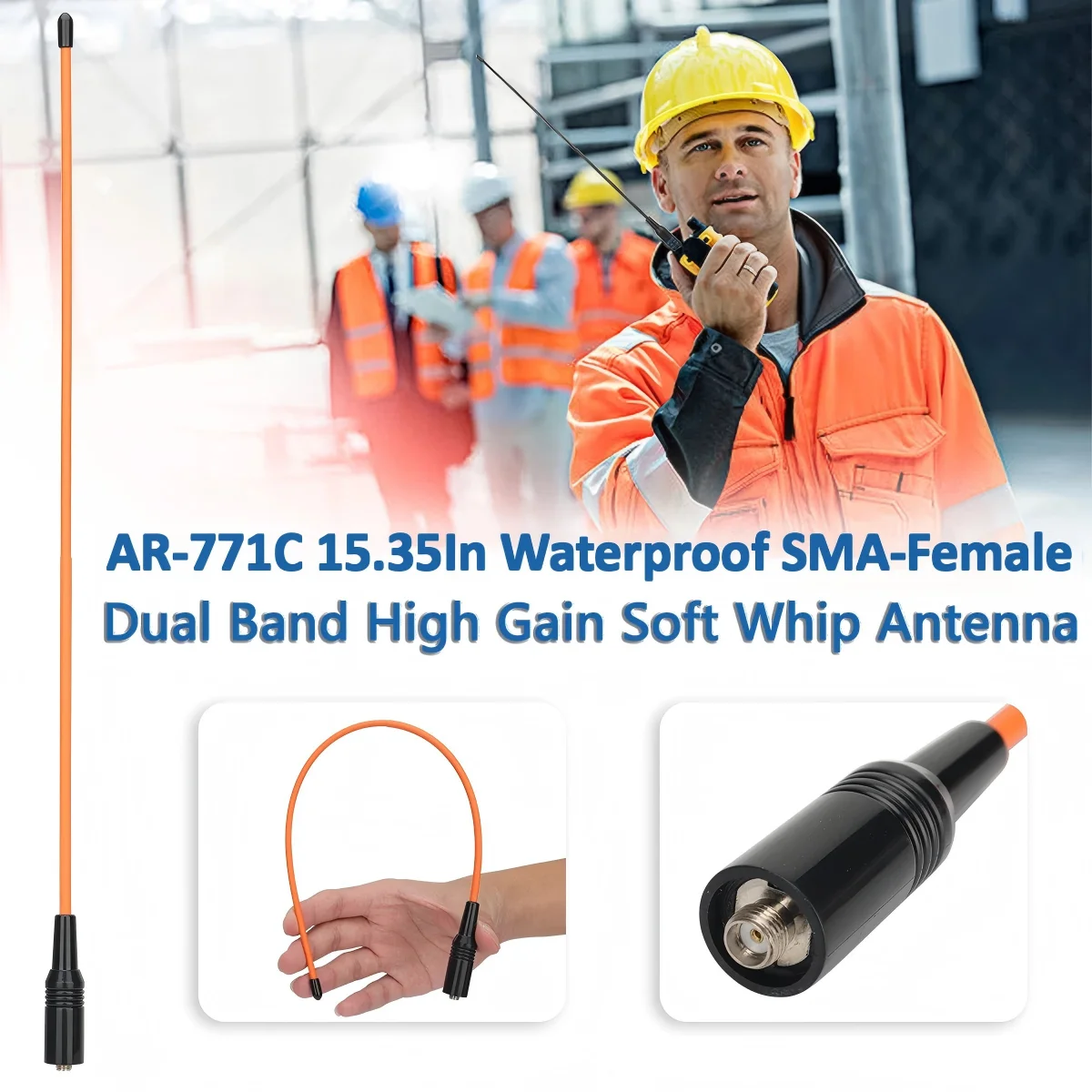 ABBREE AR-771C SMA Female Waterproof Dual Band Antenna 144/430MHz Untuk Baofeng UV-5RH UV-5R Mini BF-888S AR-152 Walkie Talkie