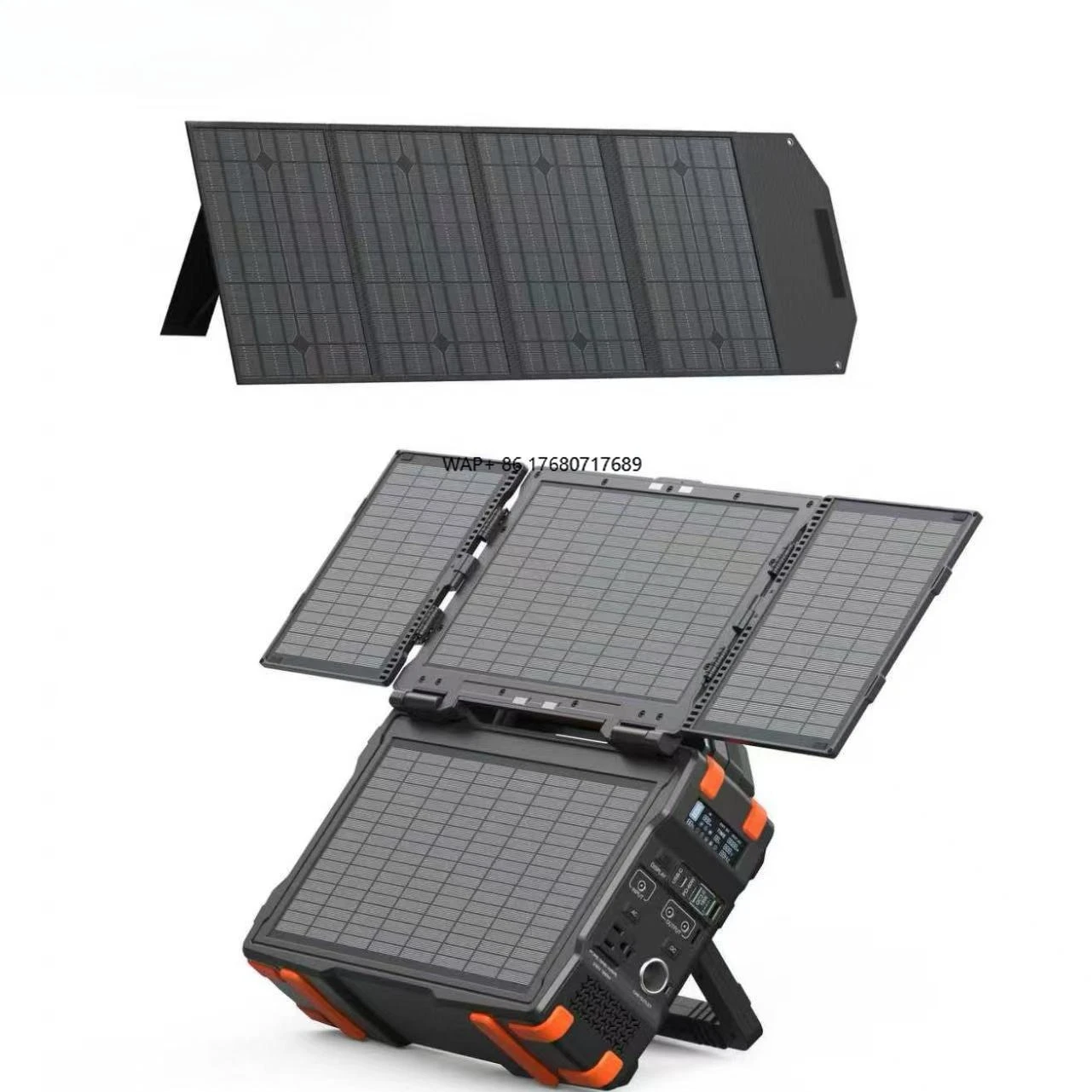 

300 Watt Portable Solar Power Station Built-in Solar Panel Pure Sine Wave 284Wh Lithium Iron Battery Outdoor Camping