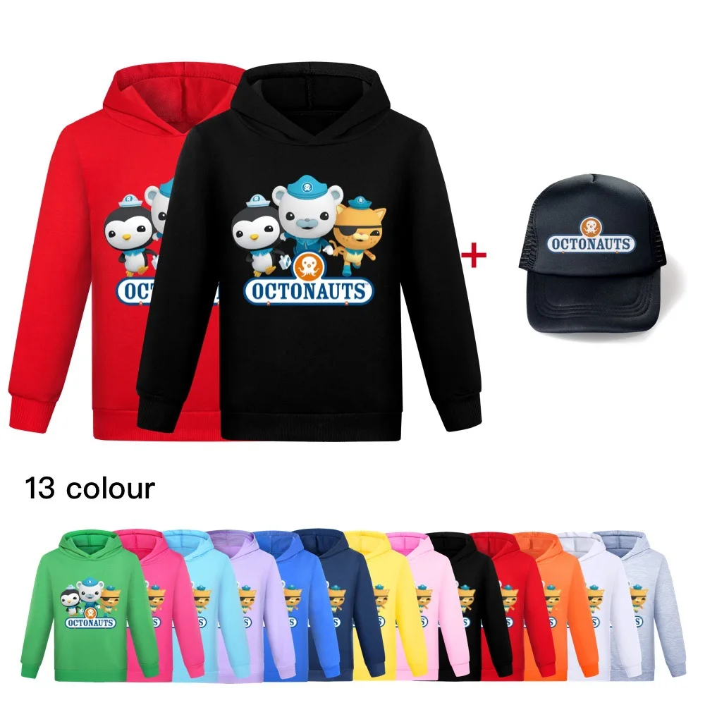 

Cartoon Octonauts Children's Clothing Sets Pullover Hoodie Tracksuit Anime Boys Girls Clothes Autumn Kids Hoodies T Shirt Sunhat