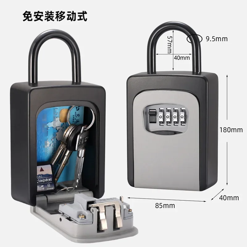 Anti-Theft Key Box with Combination Lock Cat Eye Door Decoration No Installation Required Outdoor Security for Keys