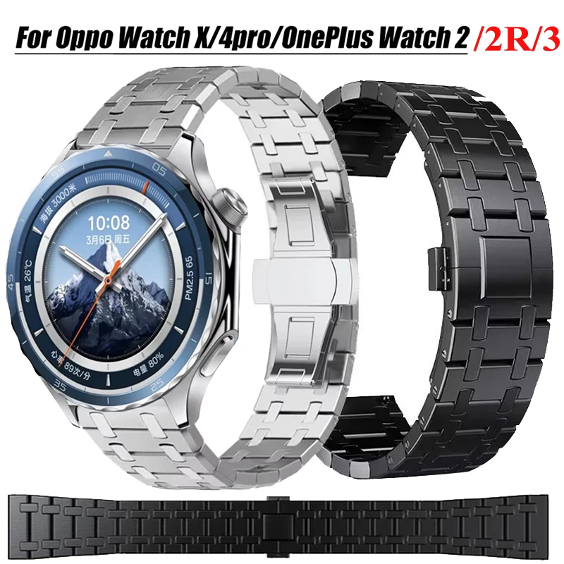

Ремешок из нержавеющей стали 22 мм для OnePlus Watch 3 2 2R/OnePlus 46 мм Металлический Correa для OPPO Watch S/4Pro X X2/Realme Watch 5 S2 3 Pro