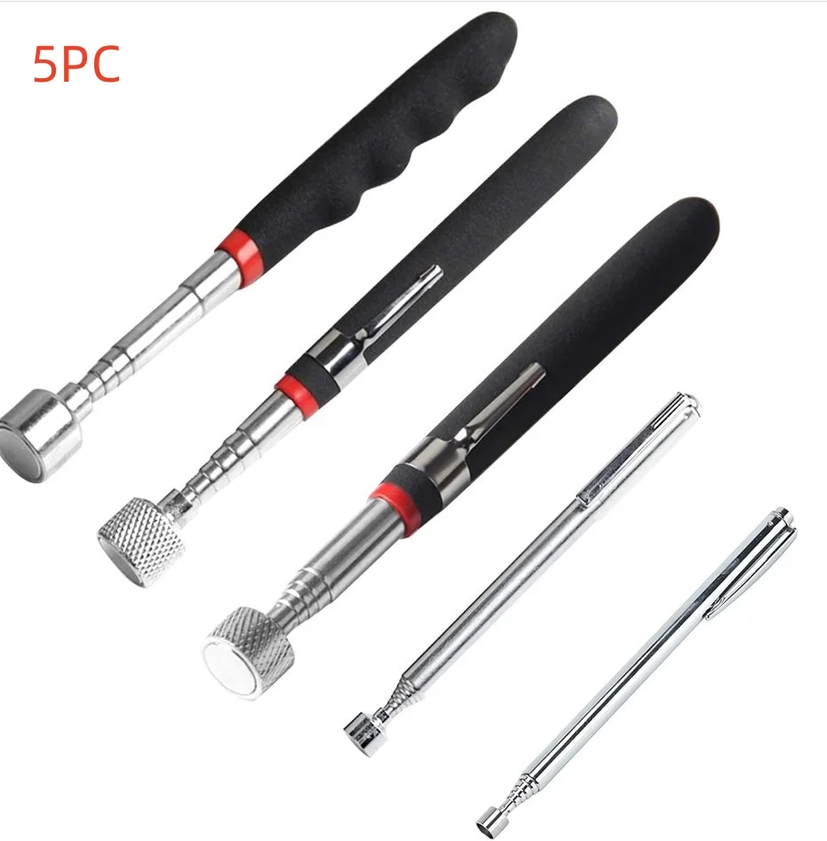 360° Inspection Mirror LED Light Telescoping Mirrors Extend Mechanic Tools Inspection Mirror Telescopic Handle Repairing Tools