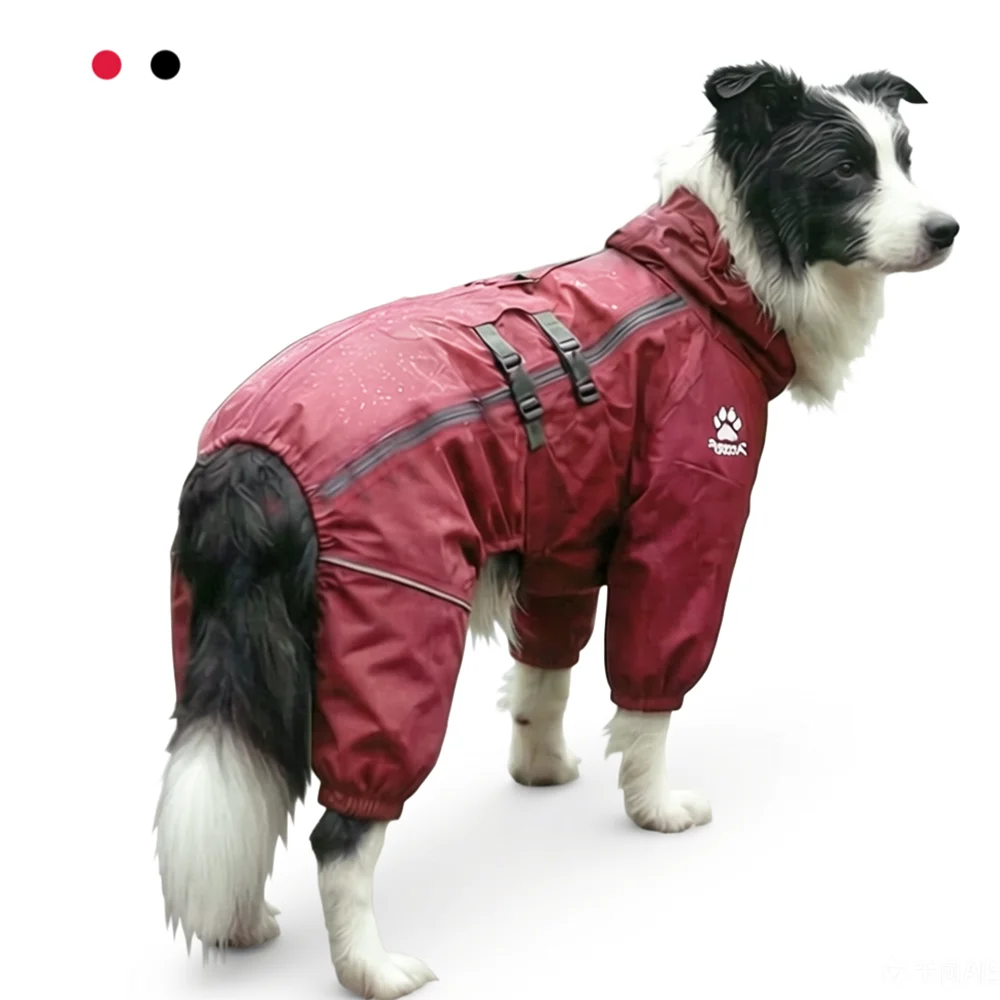 Pet Dog Coat Outdoor Jacket Pet Waterproof Winter Warm Clothes Big Jumpsuit Reflective Raincoat For Medium Large Dogs