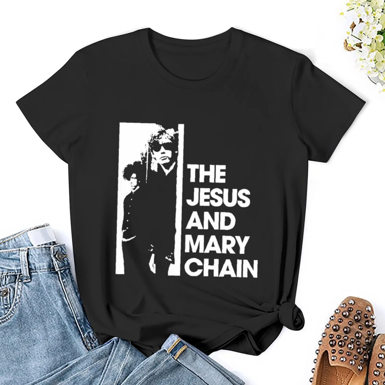 Bluza z JAMC Jesus i mary chain czarna estetyczna odzież t-shirt dla kobiet