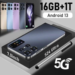 Original S24 Ultra Mobile Phones 16GB+1TB Dual Sim Face Unlock Android Cell Phone Smartphone 7000mAh Cellphone New celulares