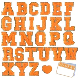 8CM Carnival Orange Letters Embroidered Iron On Patch Applique Diy Name Badge Alphabet Patches For Clothing Bag Accessories