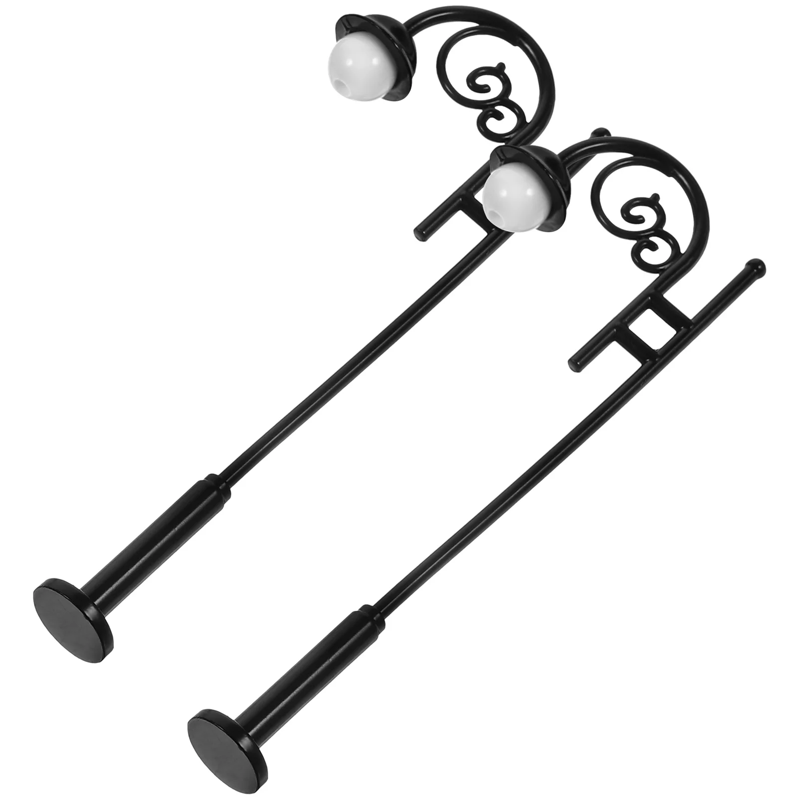 2 Pcs Street Light Miniature Park Model Sand Table Lamp Decor Floor House DIY Railway Models