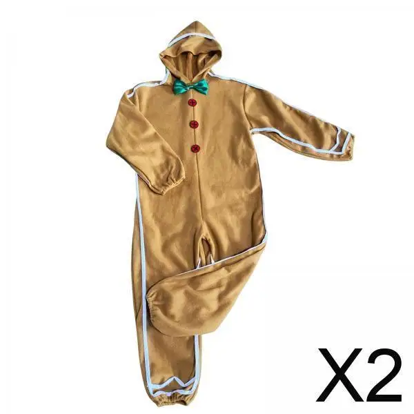 

Костюм для косплея из полиэстера в виде имбирного человечка для детей, для ролевых игр, карнавала, Хэллоуина, Рождества, подарок, реквизит для фотосессий