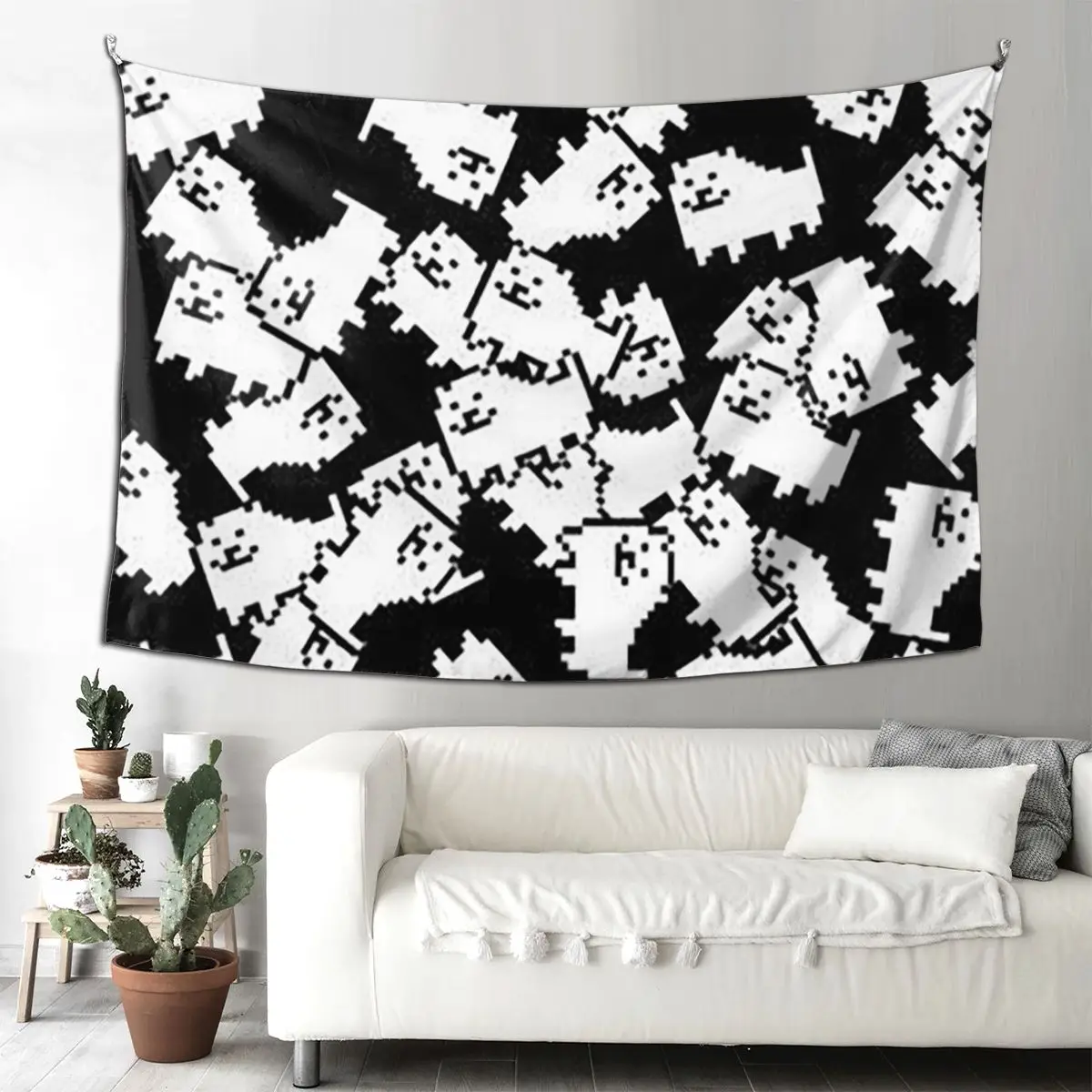 

Undertale Annoying Dog Video Game Cute Tapestry Funny Wall Hanging Aesthetic Home Decor Tapestries for Living Room Bedroom Room