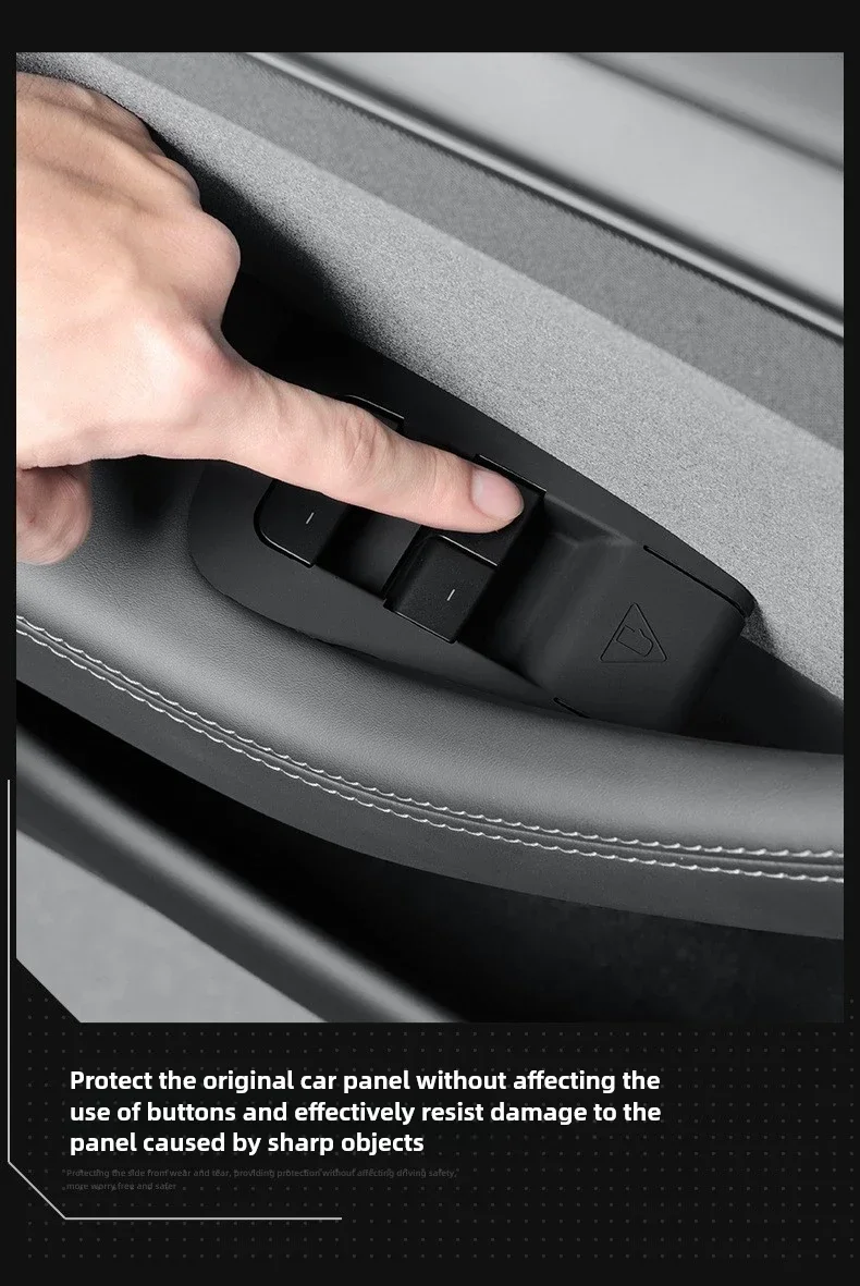 Für Tesla Model Y YL Juniper 2026 2025 Fensterheber-Schalter Schutzabdeckung Heberknopf-Zierleiste Dekorative Abdeckung Auto-Zubehör – Detail 6