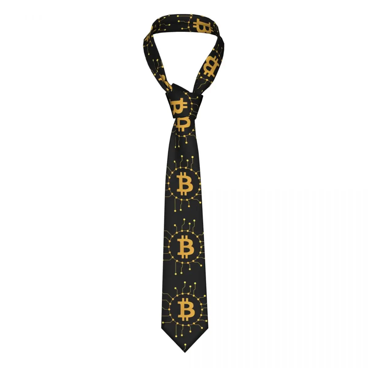 

Classic BTC Logo Neck Ties for Party Custom Men Bitcoin Digital Currency Necktie