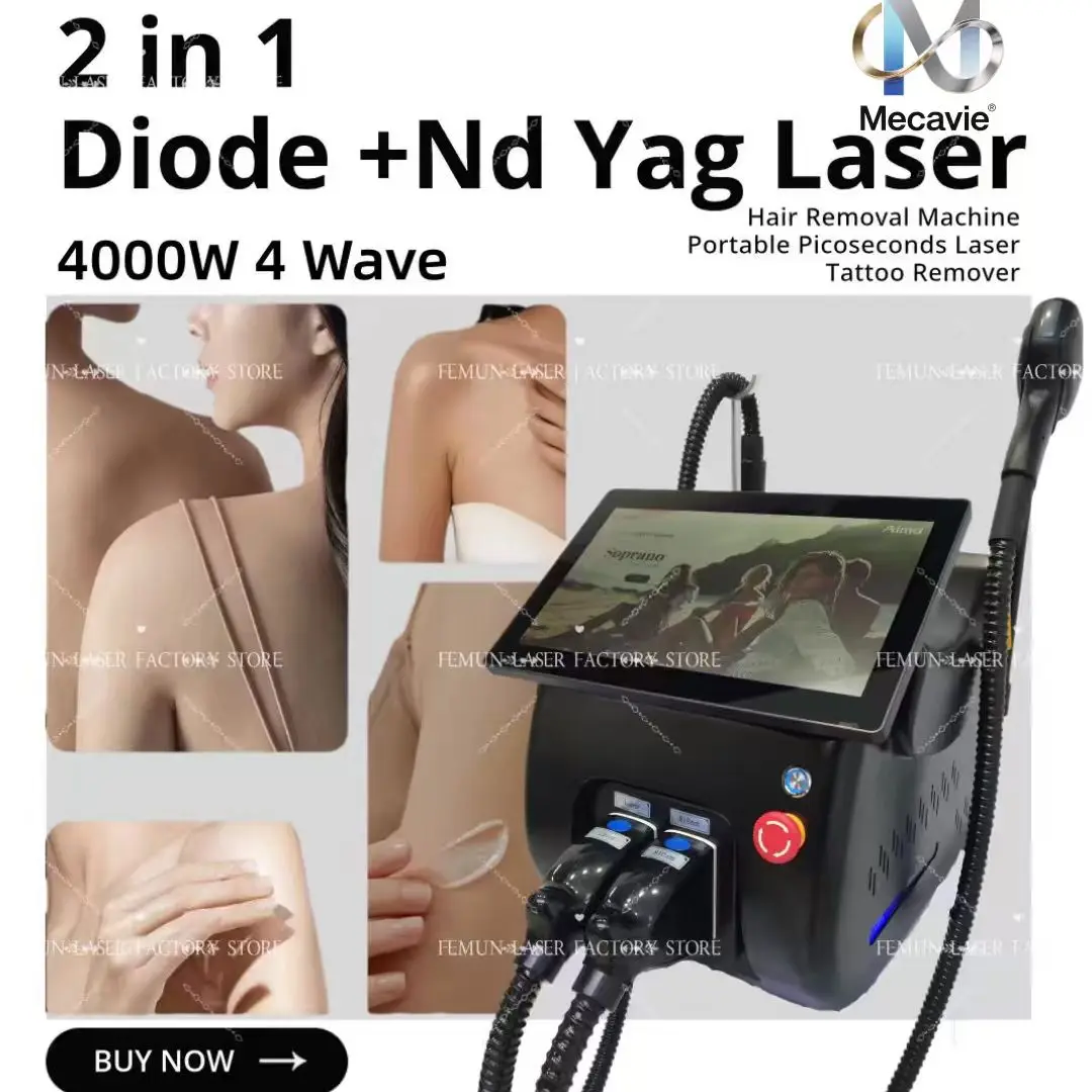 

2025 Soprano Professional Diode Laser Hair Removal Device 2-in-1 Latest Equipment 4000W 4-Wave Permanent Painless Solution
