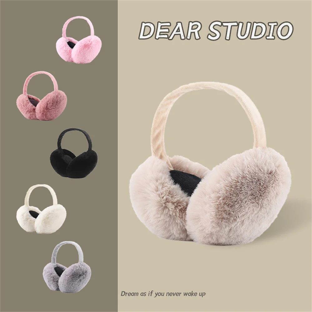 Windproof Folding Earmuffs Winter Plush Warm Ear Muffs Fashionable for Outdoor Cold Protect Soft Warmer Fluffy Earlaps Ear Cover