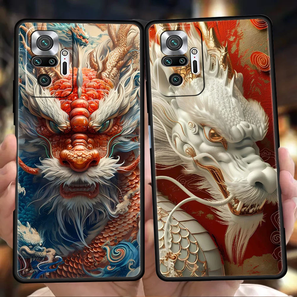 Cartoon Dragon Phone Case Cover for Redmi 13C 10C Note 13 12 10 11 Pro 7 8T K40 K50 Gaming Pro Plus Silicone Soft Shell Capa Bag