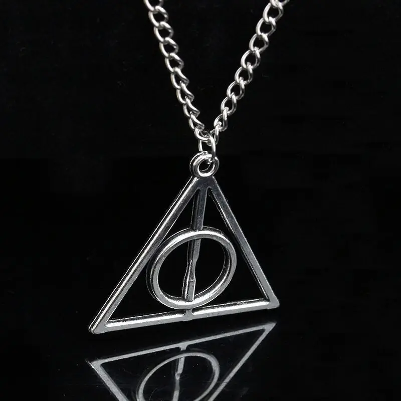 

necklace triangle Round Triangle Silver Color Pendants Necklaces Geometric Jewelry for Women Men
