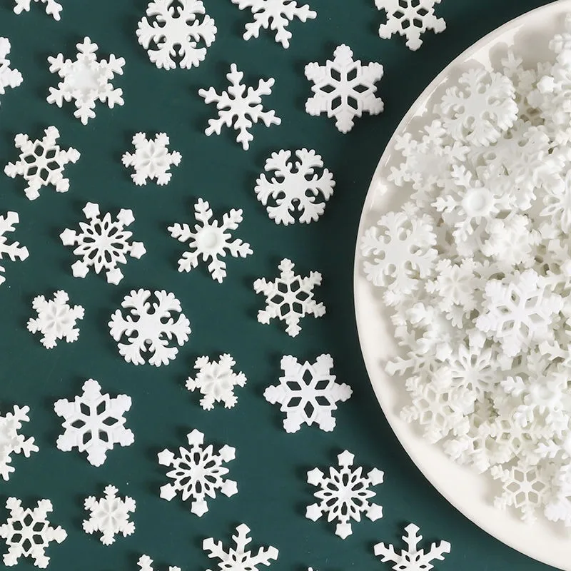 1/5 حزمة ندفة الثلج الاصطناعية البيضاء DIY بها بنفسك اليدوية الشتاء الثلوج قلادة الحلي عيد الميلاد السنة الجديدة لوازم الحفلات المنزلية الطبيعية #6