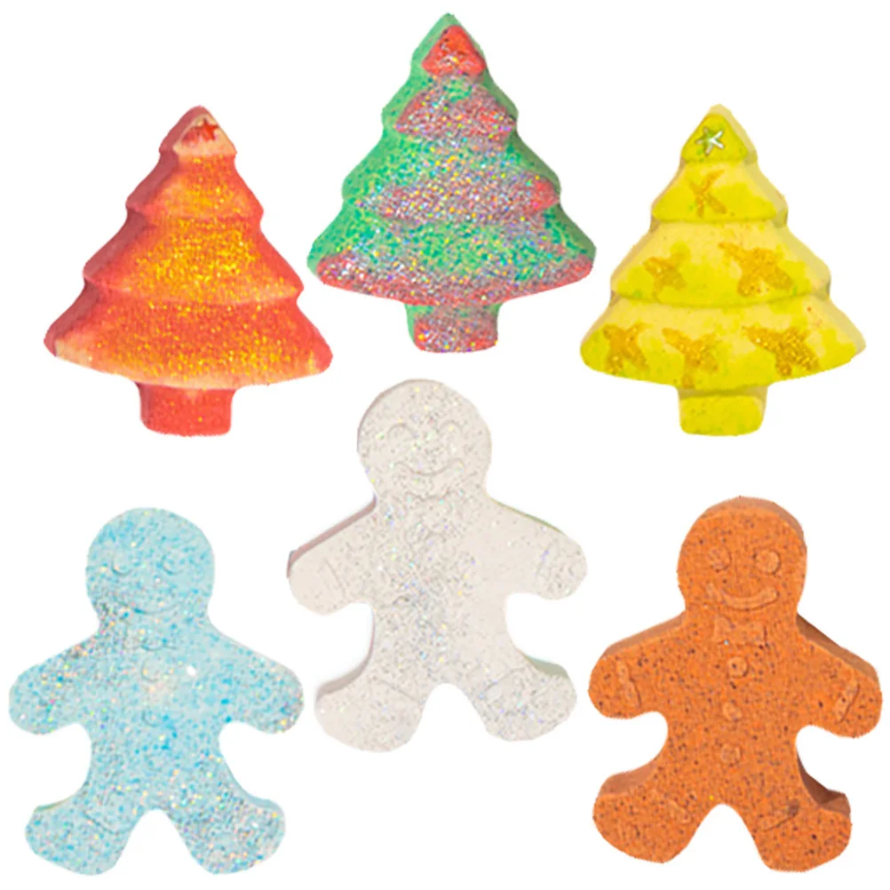 

6Pcs Gingerbread Bathing Sea Salt Exploding Effect Bath Essential Oil Skin Moisturizing Salt Set