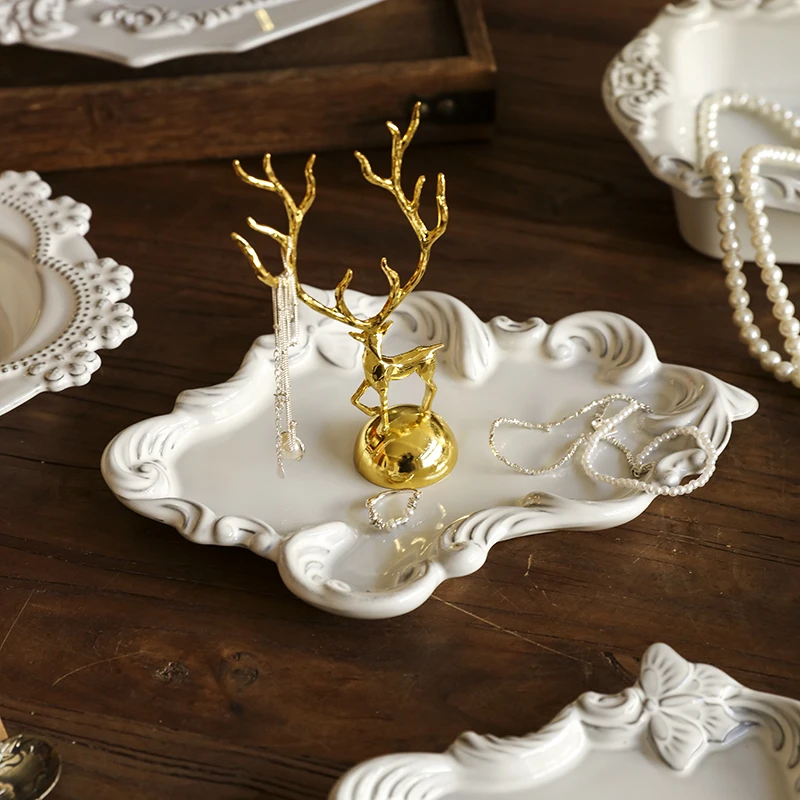 medieval ceramic snack rack multi-layer storage tray afternoon tea snack fruit tray cake tray dessert table ornament