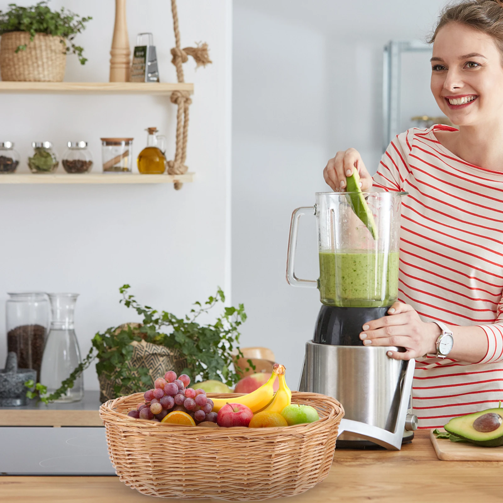 

Woven Bread Basket 9.84x6.30 Inch Rattan Small Storage Baskets Steamed Gathering Berry Picnic Snack Vegetable Lightweight