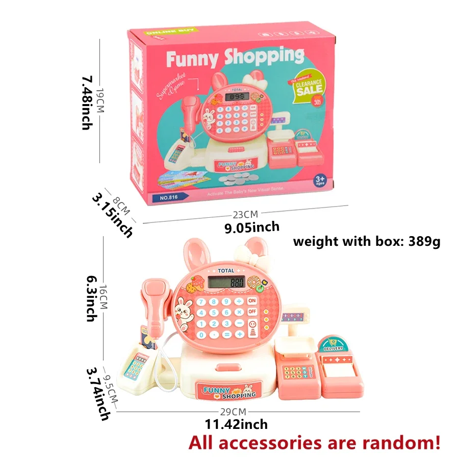 ماكينة تسجيل المدفوعات النقدية للأطفال محاكاة سوبر ماركت ماكينة تسجيل المدفوعات النقدية الكرتون الأرنب التسوق فتاة الكمبيوتر لعب للأطفال هدية الكريسماس