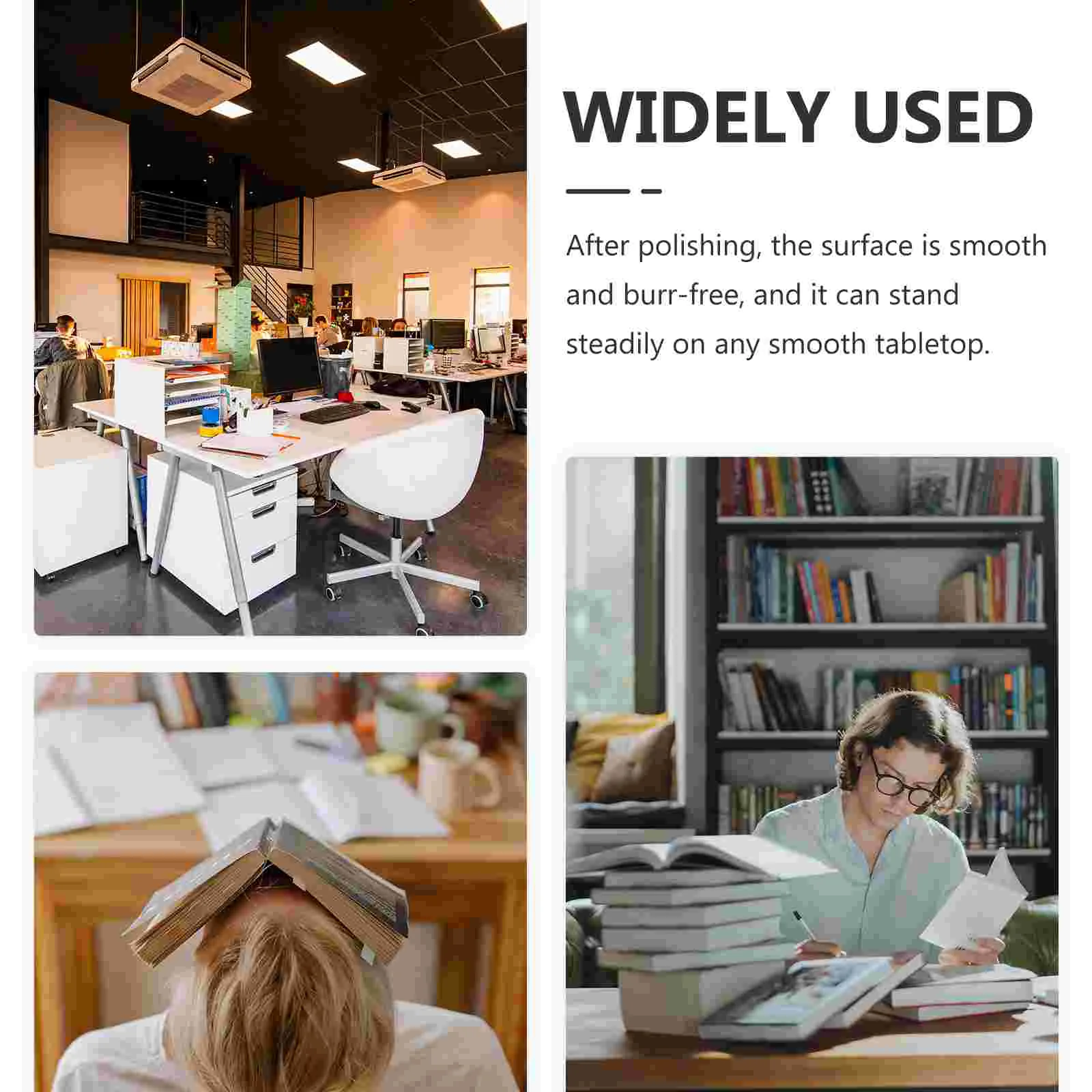 2 Pcs 데스크탑 파일 주최자 사무실 북엔드 선반용 빛나는 아크릴 스토퍼