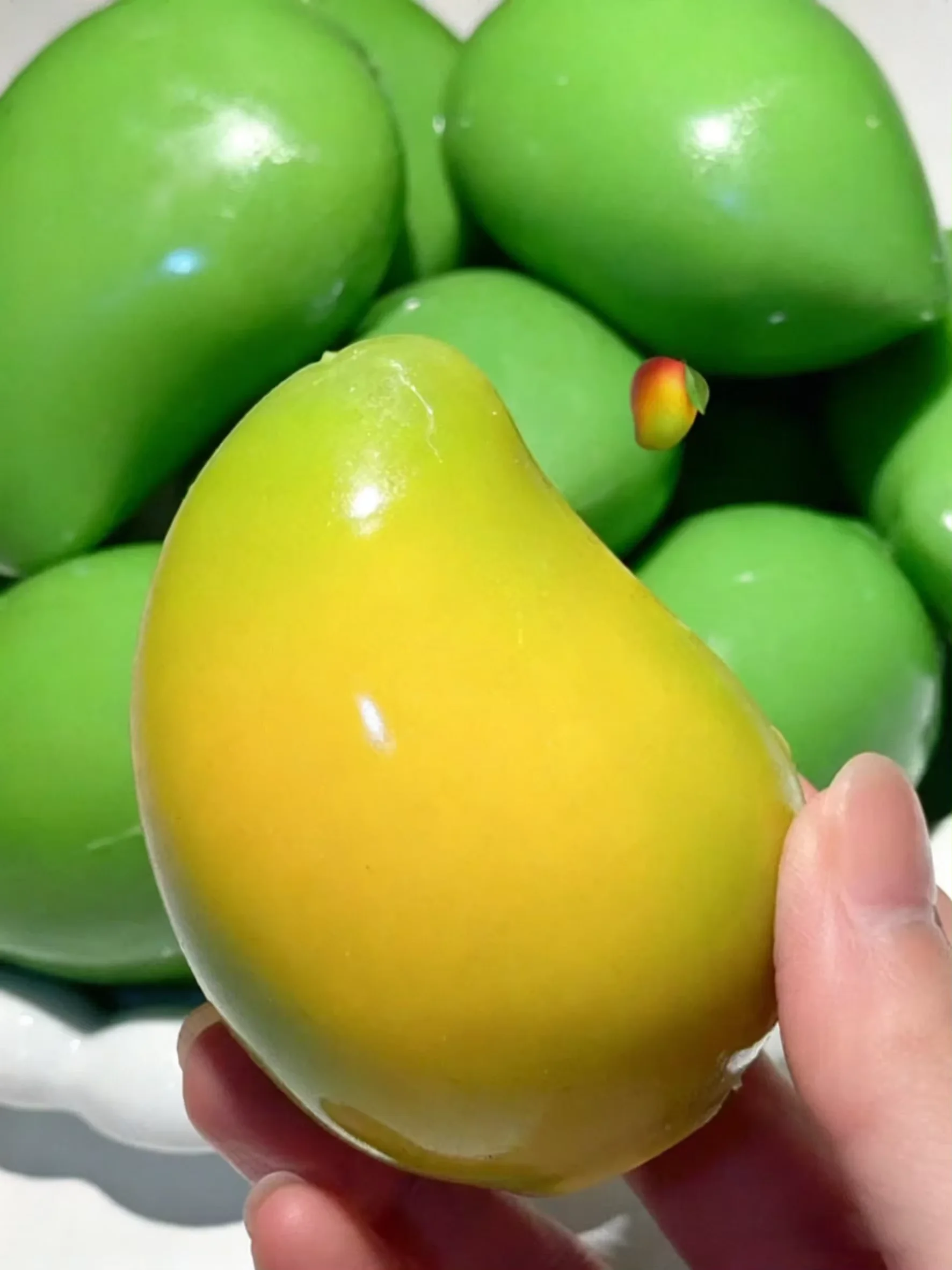 Bola Antiestrés de Mango Crujiente Artesanal, Juguete Fidget, Bola de Apretar Crujiente, Bloques Redondos Rellenos, Juguetes