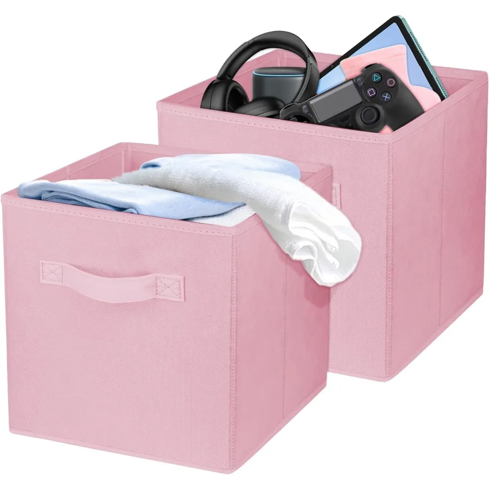 

2-pack storage boxes, 10.5-inch foldable storage boxes, fabric foldable storage boxes.