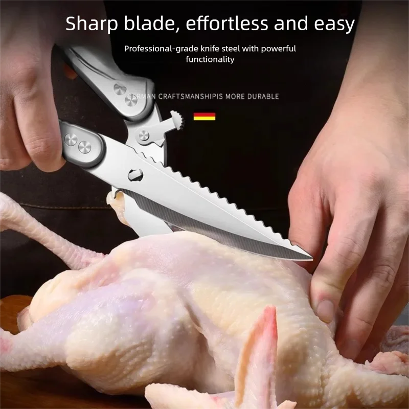 Titanium Steel Kitchen Scissors Heavy Duty Poultry Shears for Chicken Bone Duck Turkey Fish Vegetables Household Food Cutter