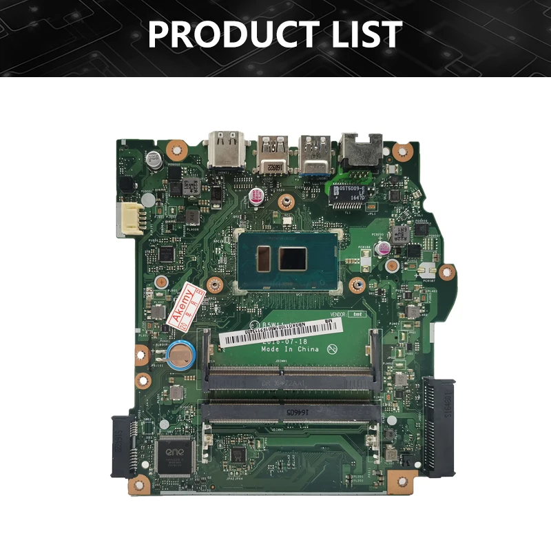 LA-E061P Mainboard For Acer Aspire ES1-572 Series Laptop Motherboard With i3-7100U CPU NBGKQ11001 LA-E061P 100% Fully Tested