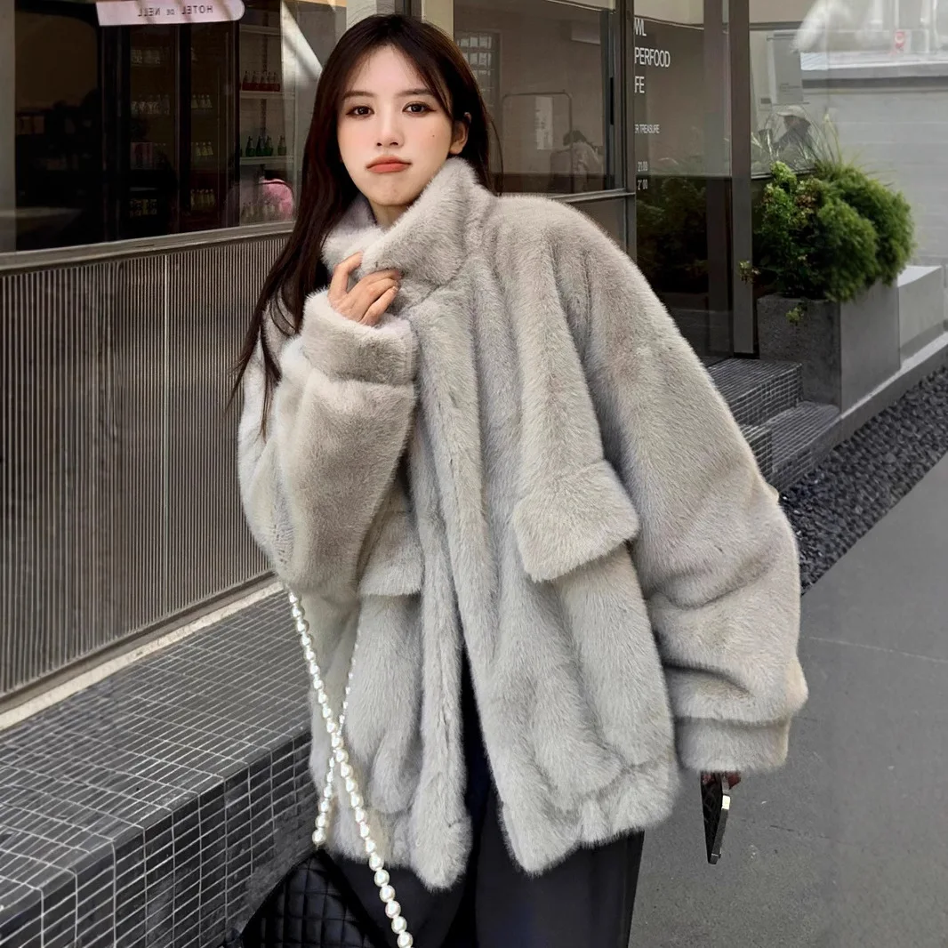 AliExpress sells popular autumn and winter imitation fur faux wool jackets and mid-length mink clothes