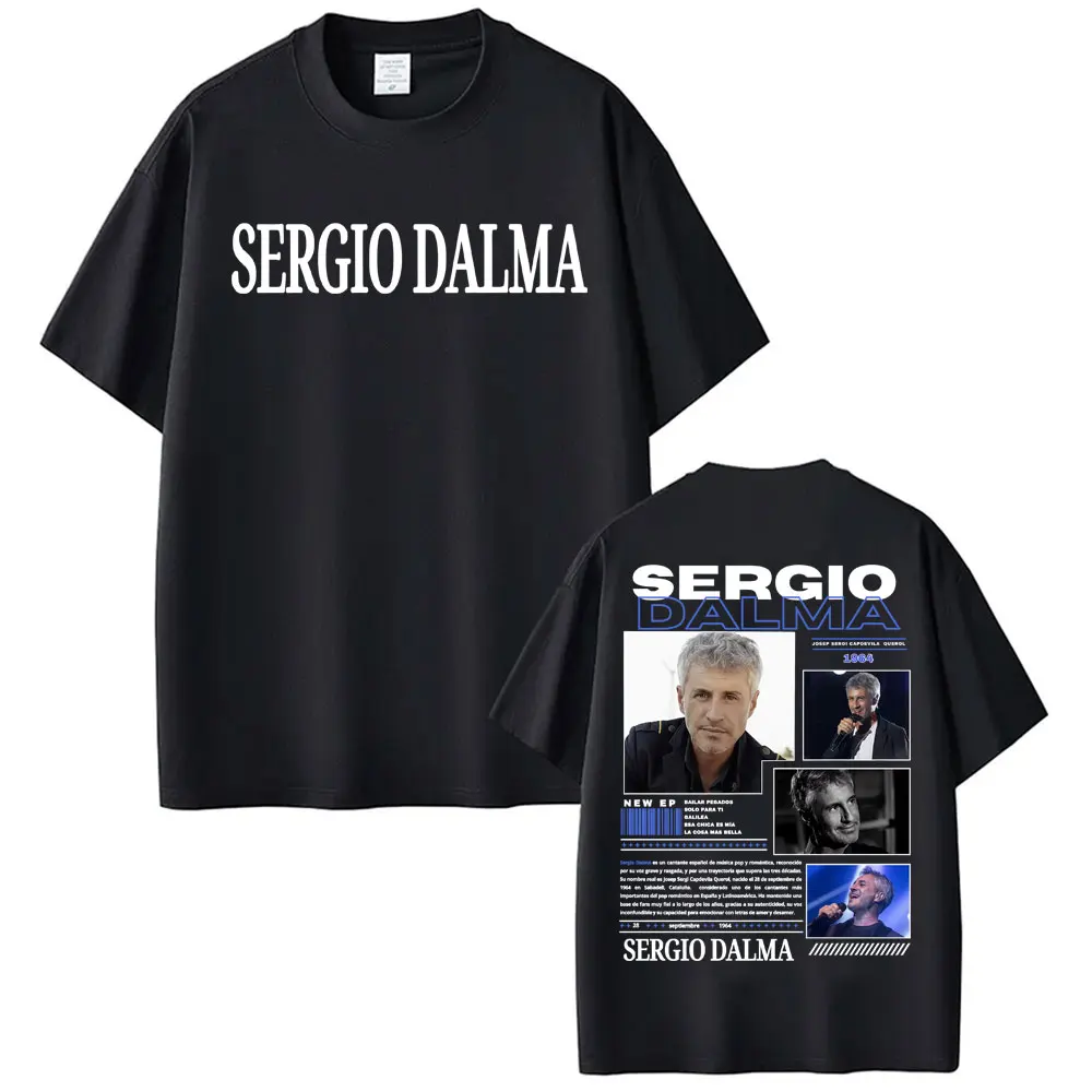 Camisetas gráficas de concierto de la gira de Singer Sergio Dalma, camisetas de verano para hombres y mujeres, Camiseta 100% de algodón, camisetas Vintage de moda Hip Hop de los años 90