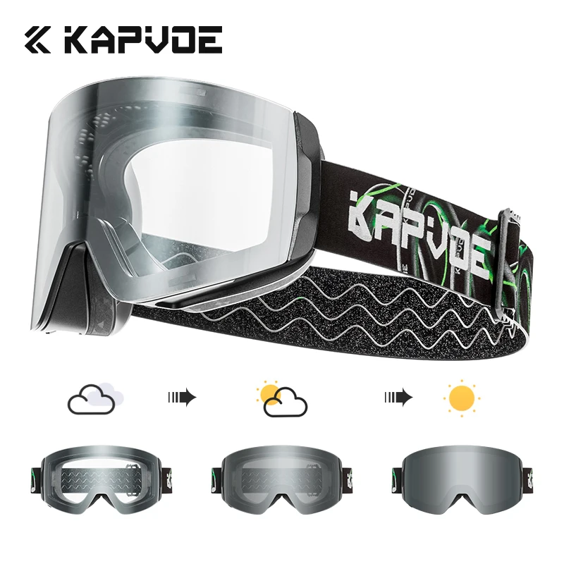 Kapvoe Sneeuwbril Ski Snowboarden Skiën Zonnebril voor Vrouwen Mannen Anti-Fog Lens UV400 Meekleurende Bril Motorfiets Bril