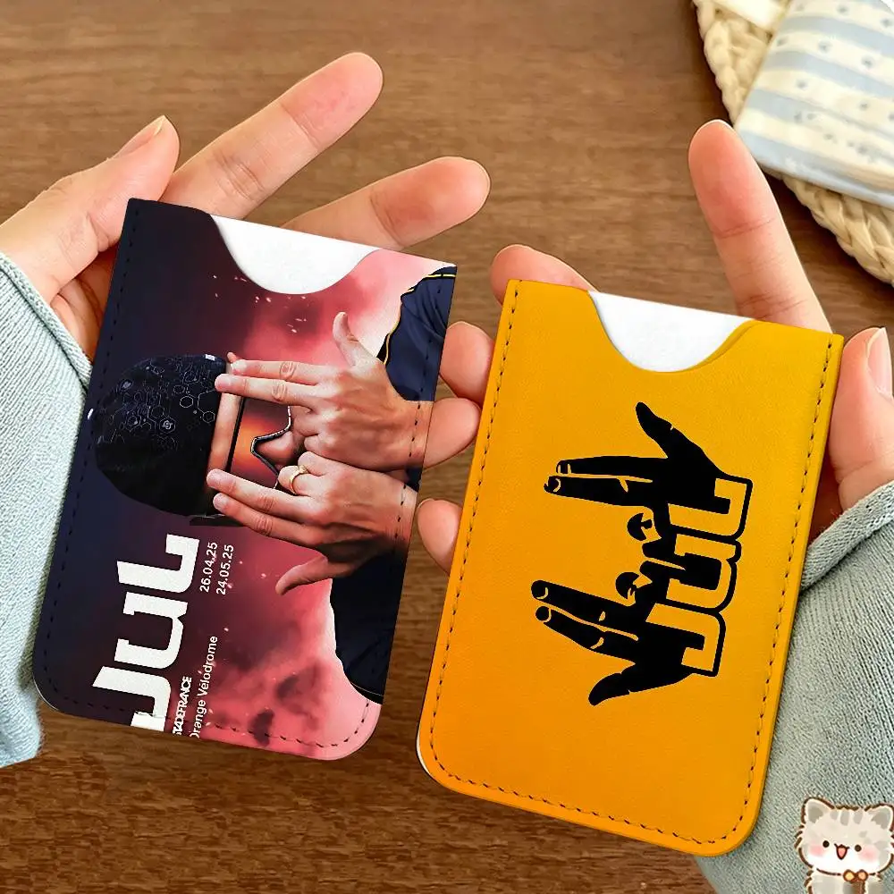 Jul Album Music Creative Printed with Leather Protective Case Business Portable Letter Pattern Leather Credit Bags