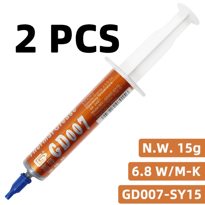 GD007 Koelpasta Geleidend Vet Koellichaam Compound Gips 6.8 W/M-K Voor Game PC PS5 CPU GPU Koeling Koeler 1/3/7/15/30g