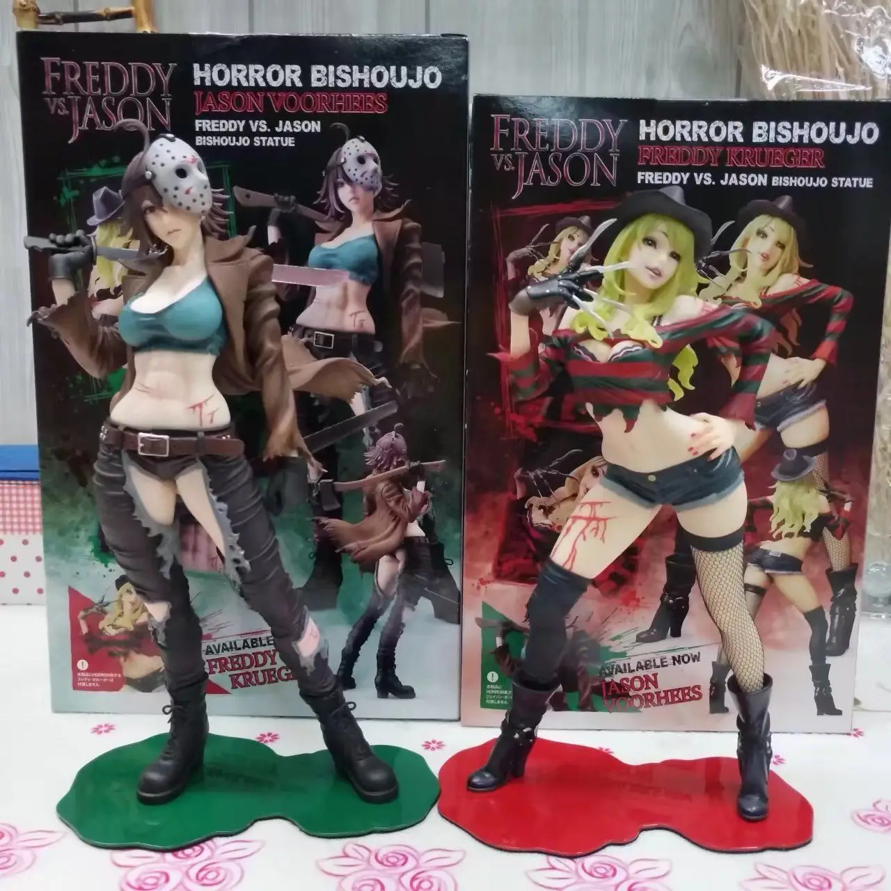 Freddy Vs Jason Figure Freddy Anime Figure Female Ver Jason Figurine Pvc Gk Statue Model Doll Collection Ornament Desk Toys Gift