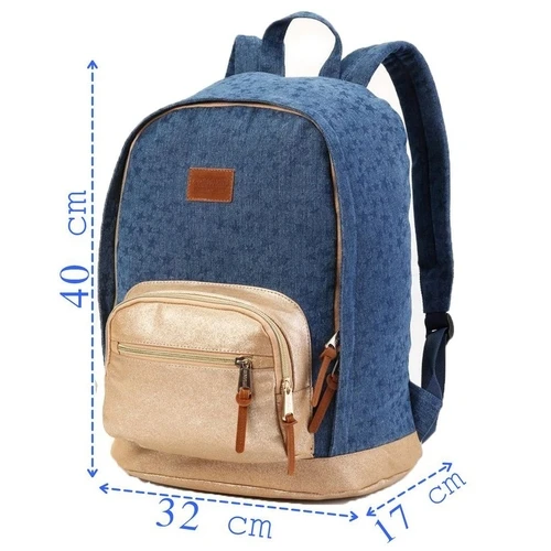 Mochila Bolsa Escolar Jeans Juvenil Grande Feminina Moderna Alça De Costa Estrela Lançamento