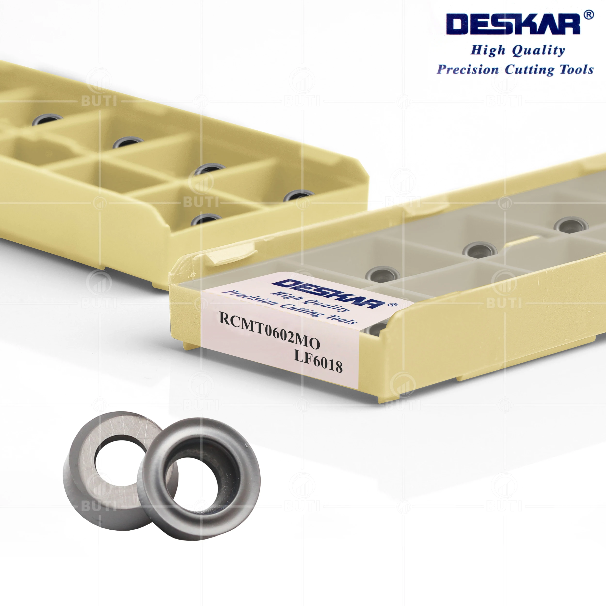 Imagem -02 - Deskar-cnc Torno Fresando Ferramenta de Torneamento Corte Carbide Insert End Mill para Aço Inoxidável 100 Original Rcmt0602mo Lf6018