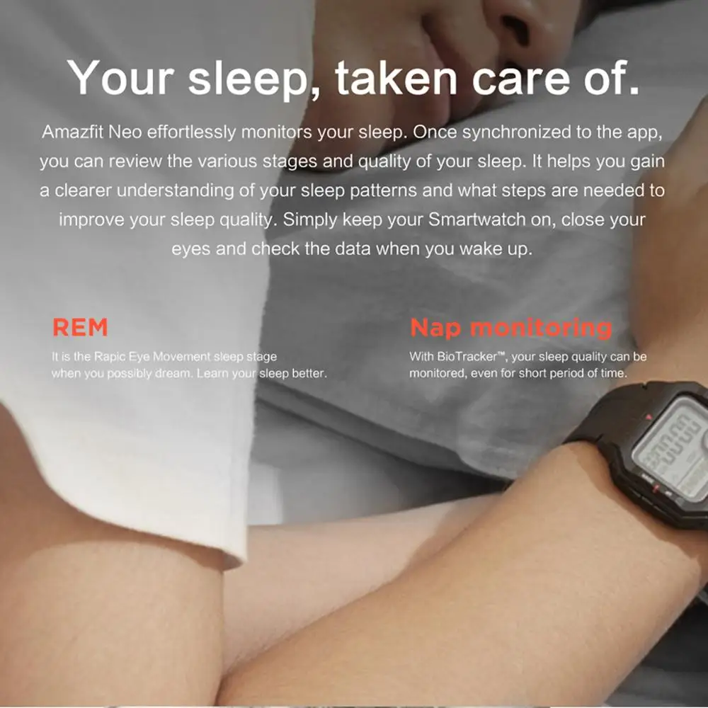 Amazfit Neo Смарт-часы для мужчин Трекер сна Монитор сердечного ритма в реальном времени STN Дисплей 5ATM Водонепроницаемые спортивные часы 95Новинка Без коробки