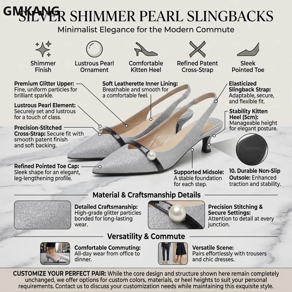 Women’s Mesh Pointed Toe Platform Slip On Sandals Pearl Studded Chunky Heel Summer Dressy Casual Shoes Comfortable