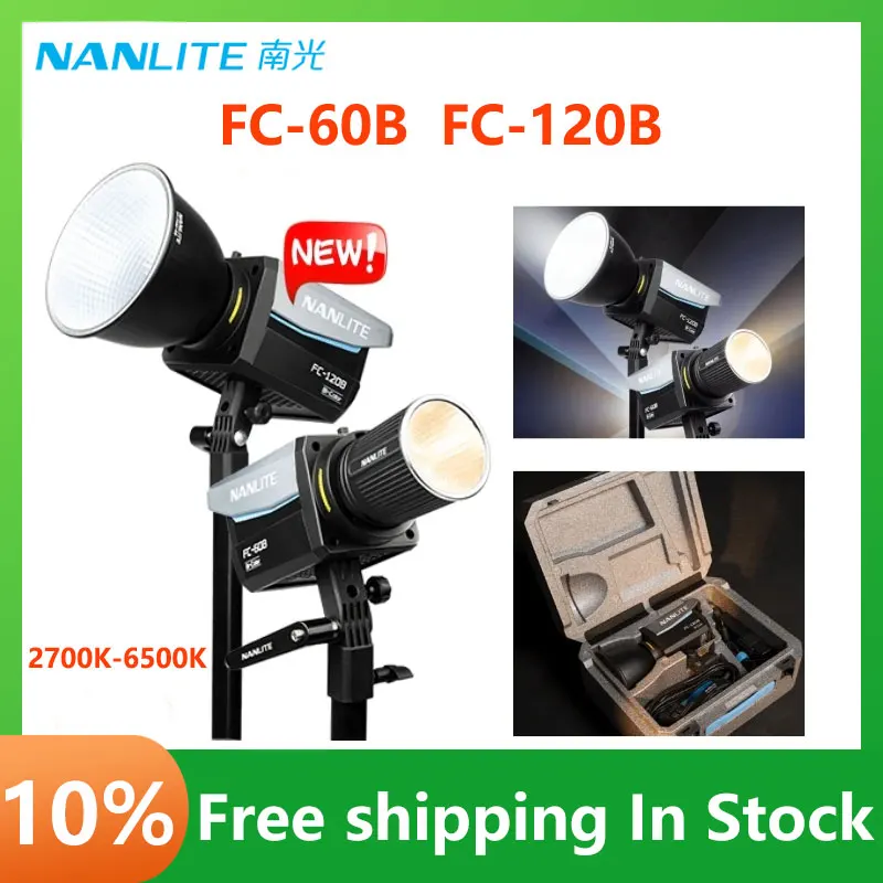 

Nanlite FC-60B FC-120B Bi-color LED Photography Light 2700K-6500K Professional Lamp For Video Photography Studio Live Stream