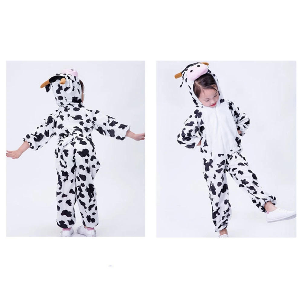 

Cow Animal Costume Kids Size L Comfortable Soft Texture Cosplay Party Dress- Performance Outfit Cow Costume