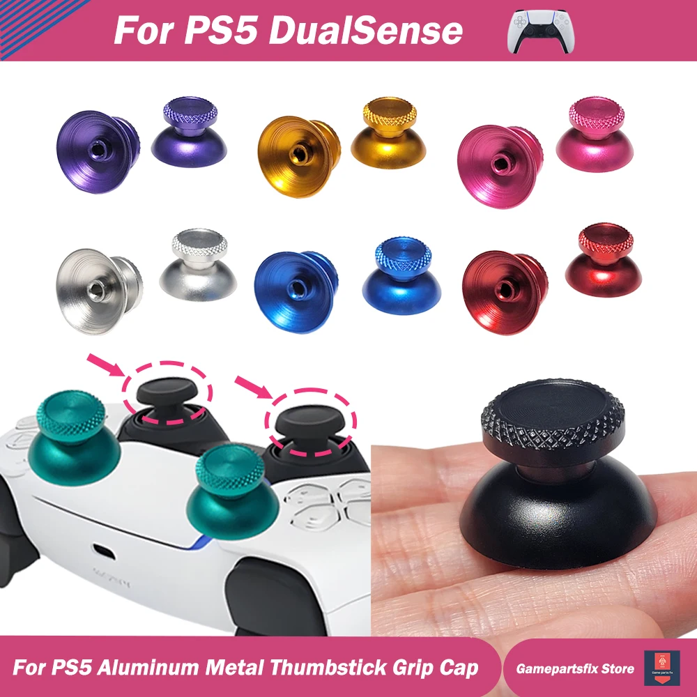 

2/10pcs Aluminum Alloy Analog Joystick Thumbstick Grip Cap for PS5 Controller Gamepad Accessories Replacement Rocker Caps