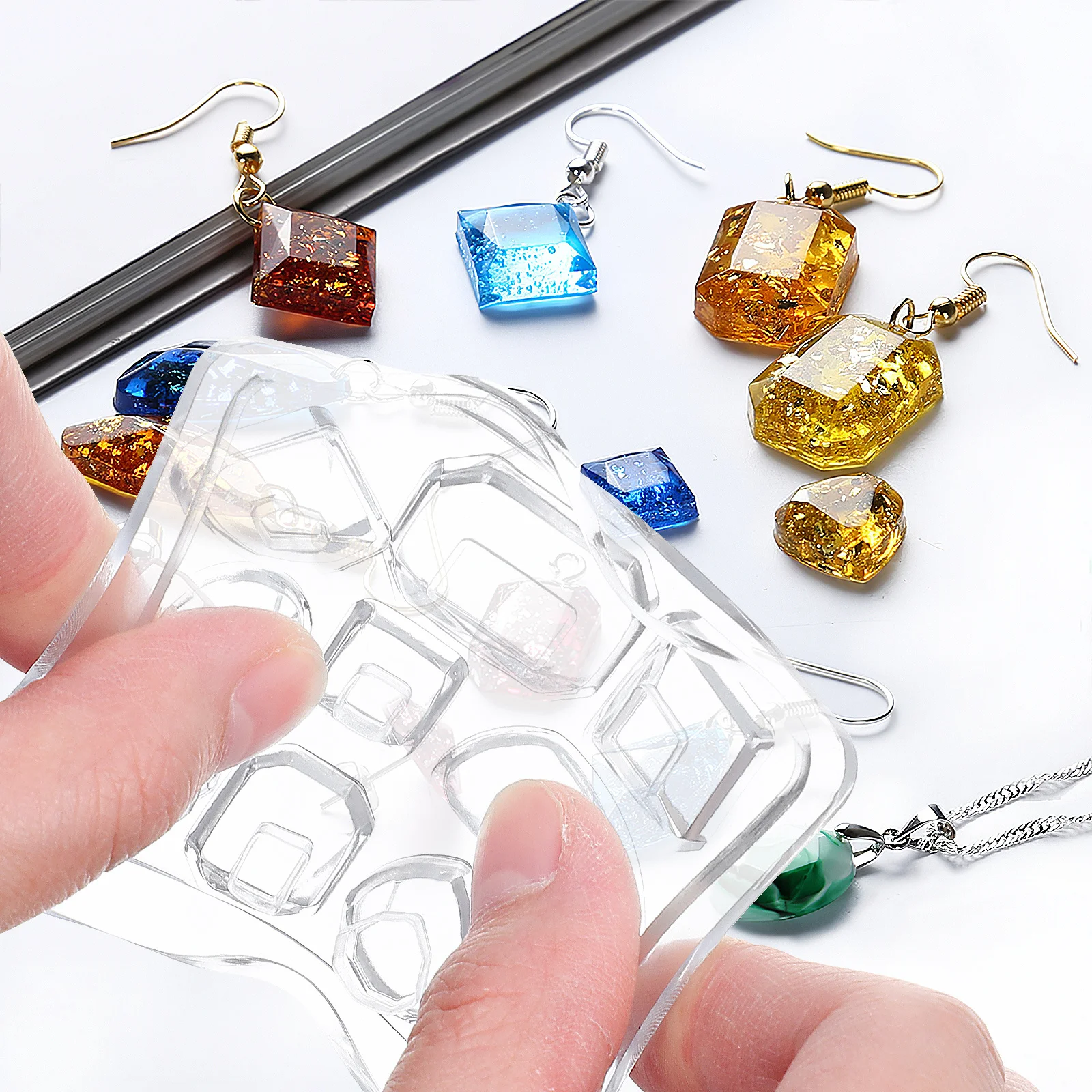 

2 шт., силиконовая форма для каменной подвески, прочная, гибкая, устойчивая к разрыву, сделай сам, форма для изготовления ювелирных изделий из смолы, ремесленные эпоксидные формы для ювелирных изделий