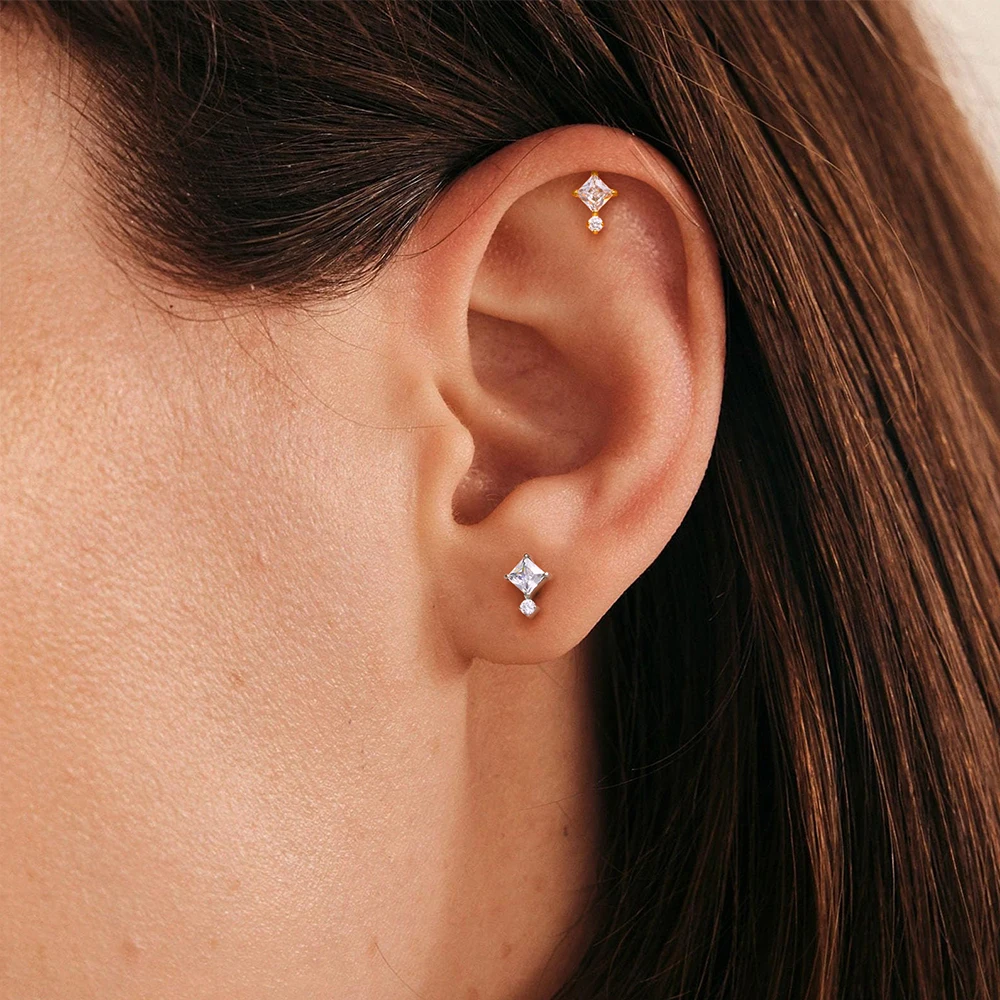 ASTM F136 Titan Muschel-Ohrstecker 16G CZ Flacher Rücken Labret Lippenstecker Helix Knorpel Tragus Ohrläppchen Ohrpiercing Schmuck – Detail 21