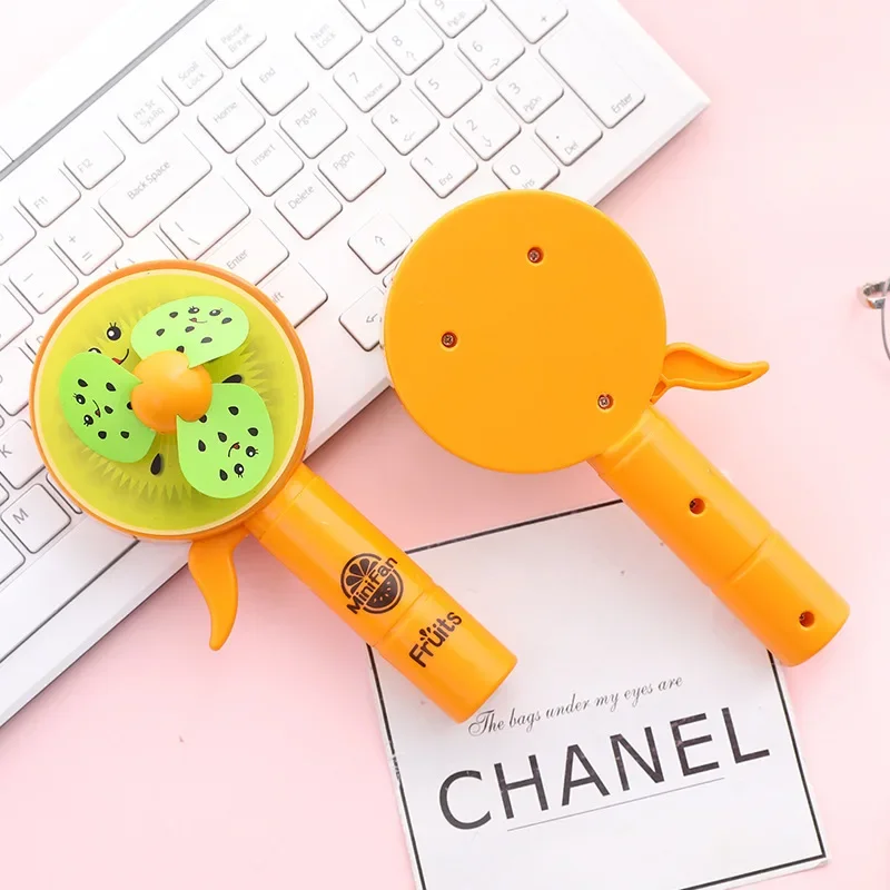 Summer Children's Mini Cartoon Hand Cranked Small Fan Baby Stroller, Portable Handheld and Portable Children's Fan Gift Toys