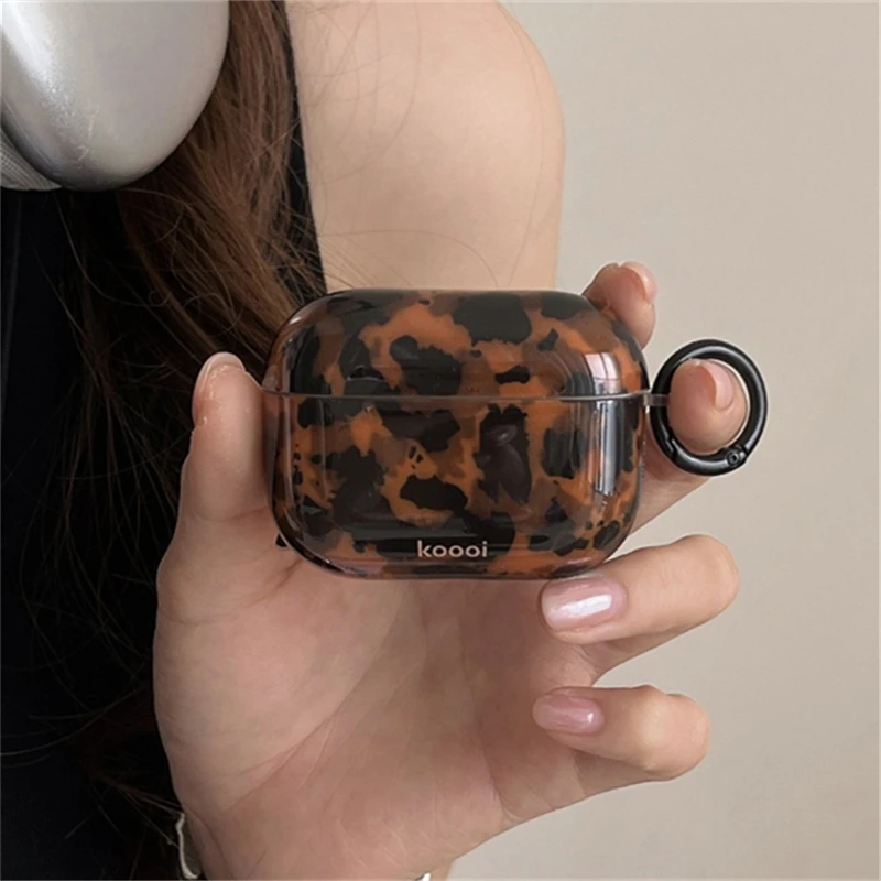 

Stylish Dark Color Tortoiseshell Amber Glossy Cover Case For AirPods 1 2 3 4 Pro AirPods Pro 2 Pro 3 Shockproof Protective Case