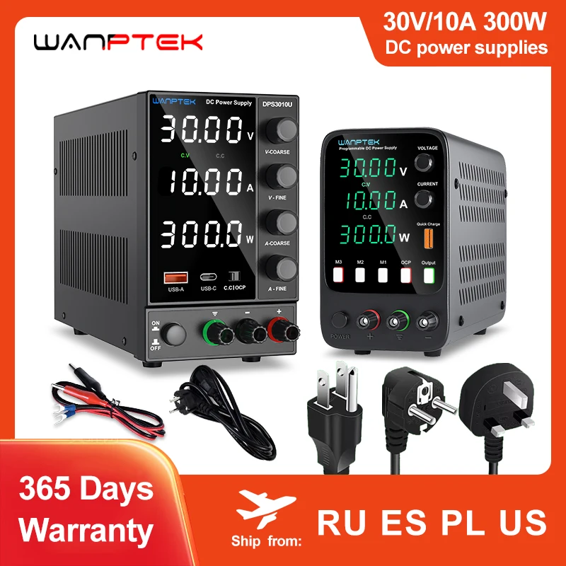 

Wanptek DC Laboratory Power Supply Adjustable 30V 10A Lab Regulator Switching Power Supply 30V 6A