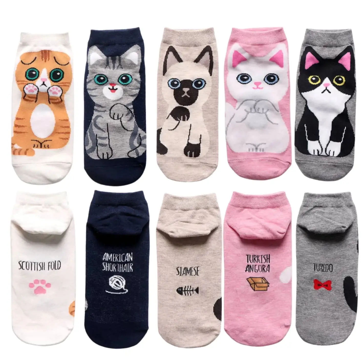 5pairs/lot 3D Cat Paw Print Socks Women Cartoon Cats Puppy Dog Claw Cotton Short Sock Child Funny Ankle Sock Harajuku Sox Gifts