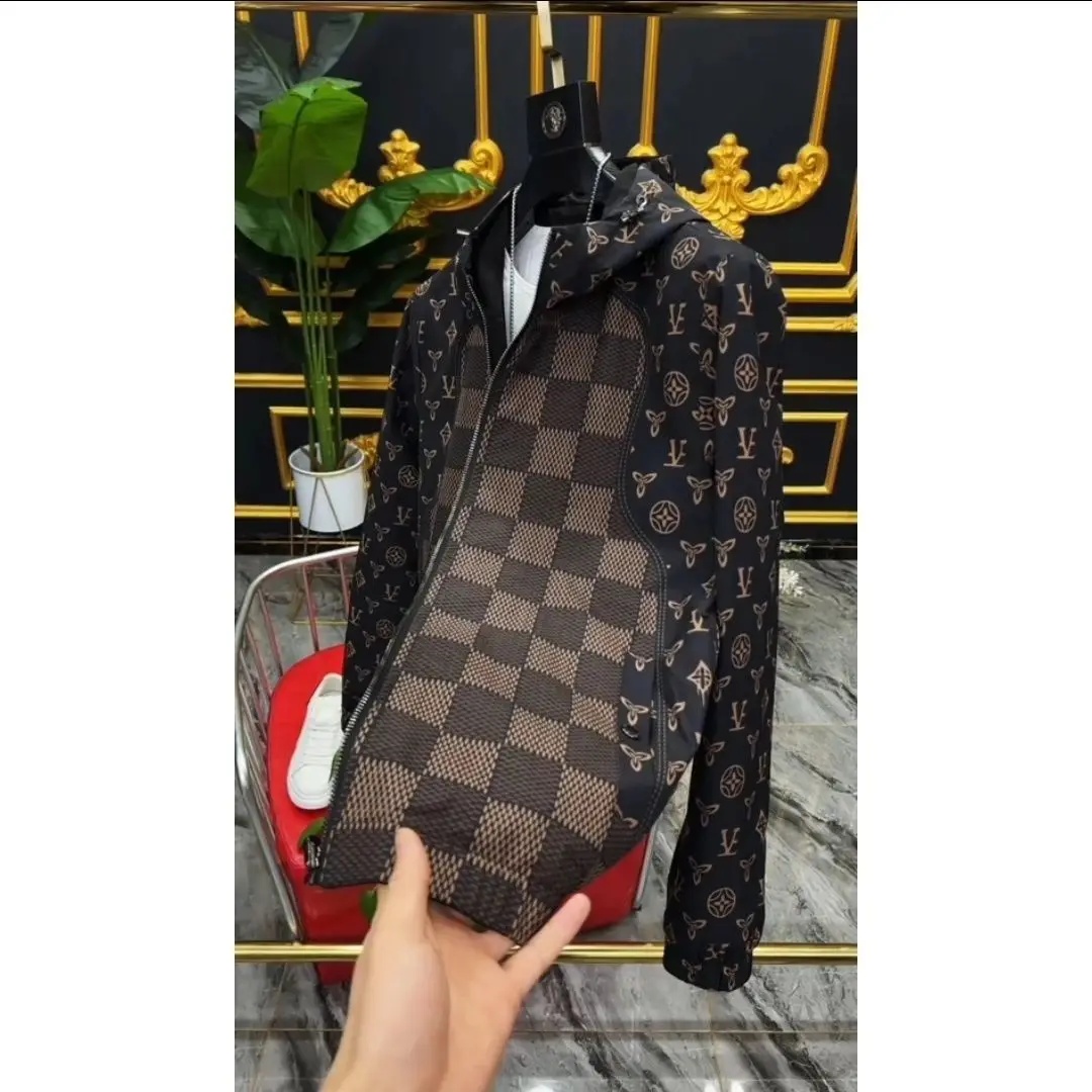 Spring 2025 new two-sided fashion with the same trendy brand casual hooded color matching jacket men's trend casual versatile